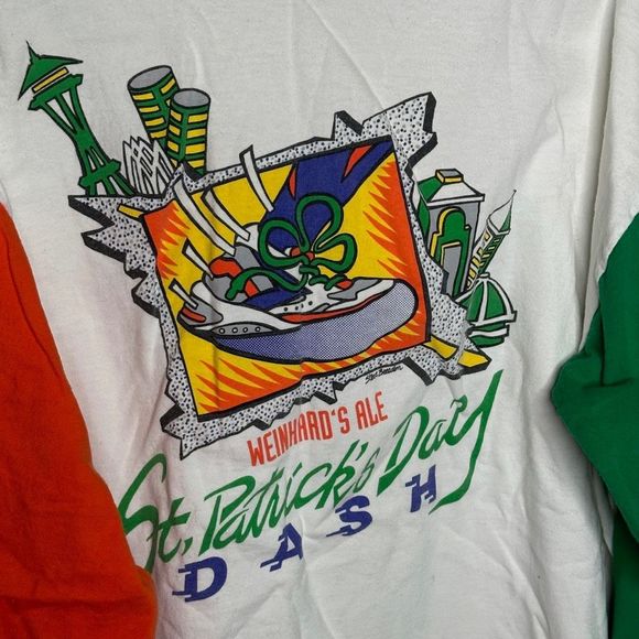 Vintage 90s St Patrick’s Day Running Marathon Shirt XL - Picture 5 of 8